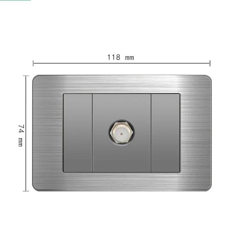 Американский стандарт настенный выключатель света розетка универсальная вилка с usb американская нержавеющая сталь 2-канальная панель розеток 118*74 м компьютер