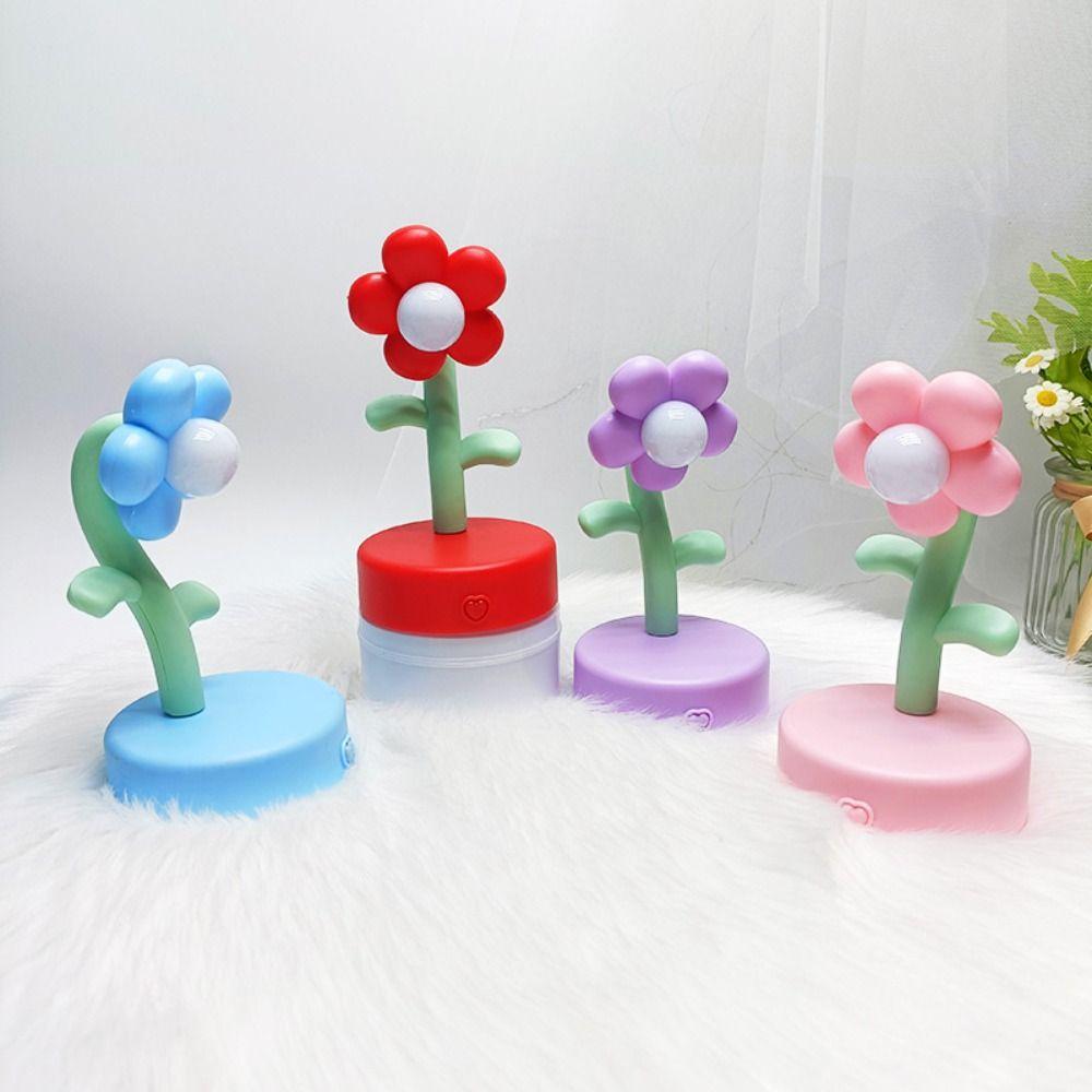 Миниатюрные пейзажи, мини светодиодный ночник в виде цветка, милая настольная лампа, креативный мультяшный прикроватный светильник, детская игрушка