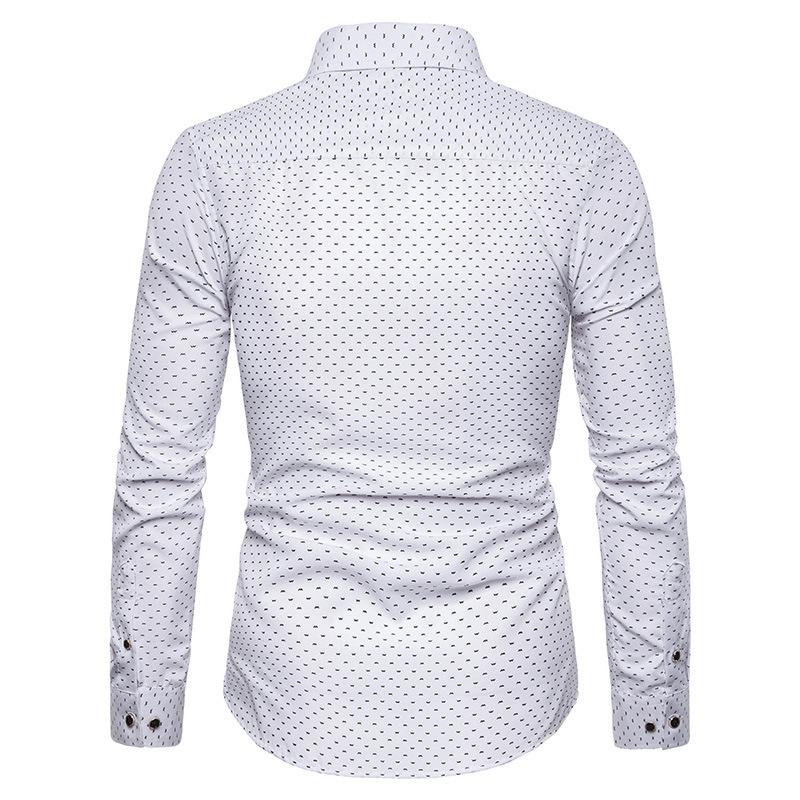 Мужские рубашки Рубашки Мужские с длинным рукавом Slim Fit Деловая повседневная мужская рубашка с цветочным принтом