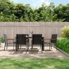 VidaXL Garden Dining Set 7 Pcs Black Textilene and Steel 3187046