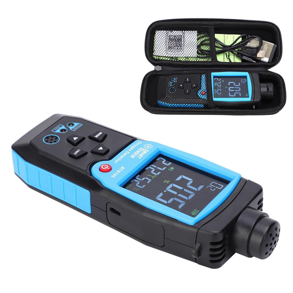 AT8100 Portable Digital Oxygen Concentration Detector 025percent Smart Sensor Handheld O Monitor Tester Meter