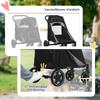 Foldable Pet Stroller, with Universal Wheels, Shock Absorber, for Medium and Large Dogs - Black