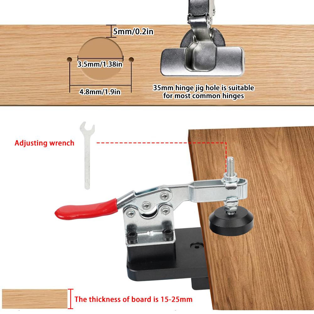 Скрытый 35-миллиметровый открыватель отверстий для петель, точный зажим для петель, направляющая для отверстий, локатор для дырокола, деревообрабатывающий инструмент для шкафа