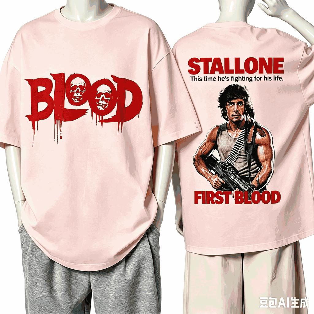 First Blood For Fan Gift Tshirt Unisex Unisex Harajuku Oversized Unisex Short Sleeve Streetwear High Quality Couples Breathable Tee