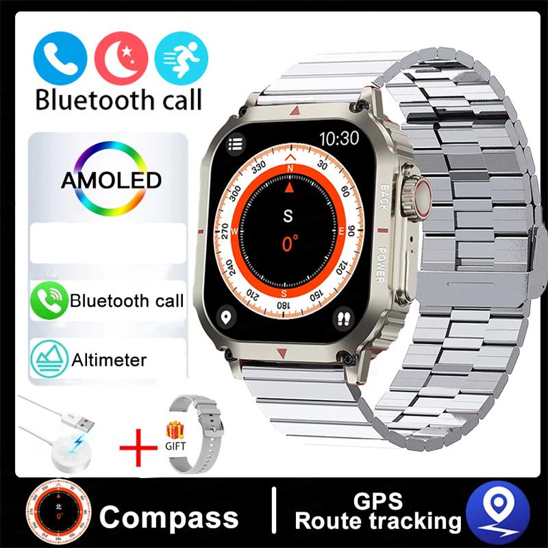 Новинка 2024 года, спортивные прочные военные умные часы, мужские часы Ftiness, IP68, водонепроницаемые, 1,95 дюйма, AI Voice, NFC, Bluetooth, умные часы с вызовами