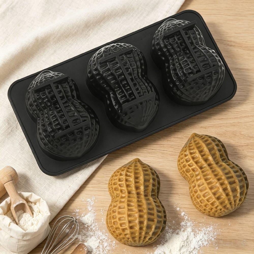 Food Grade Silicone Peanut Mousse Cake Mold 3-Cell Baking Mold New Chocolate Mold  Baking Tools