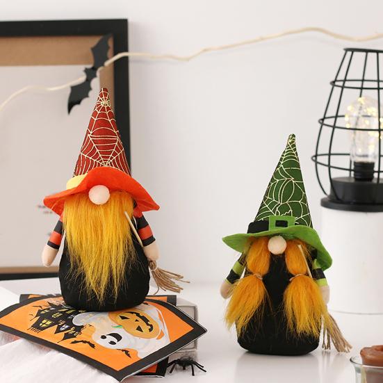 Stuffed Halloween Gnomes Faceless Doll Ornaments, Gnome Decorations, Cute Cloth Soft Felt Plush for Home Decor Party Atmosphere Table Display Pair of