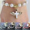 Exquisite Angel Cross Rosary Beads Bracelets Christian Souvenirs Bracelets & Bangles Decor Gifts Fashion Wristband Accessories HMM