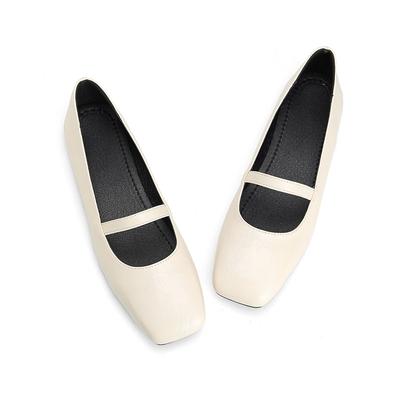 Женские повседневные туфли Мэри Джейн Балетные туфли на плоской подошве Туфли на плоской подошве с квадратным носком и ремешком на щиколотке Легкие прогулочные туфли Удобные женские модельные туфли без шнуровки