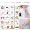 20/2 комплекта водонепроницаемых, но съемных временных татуировок с изображением милых животных и цветов
