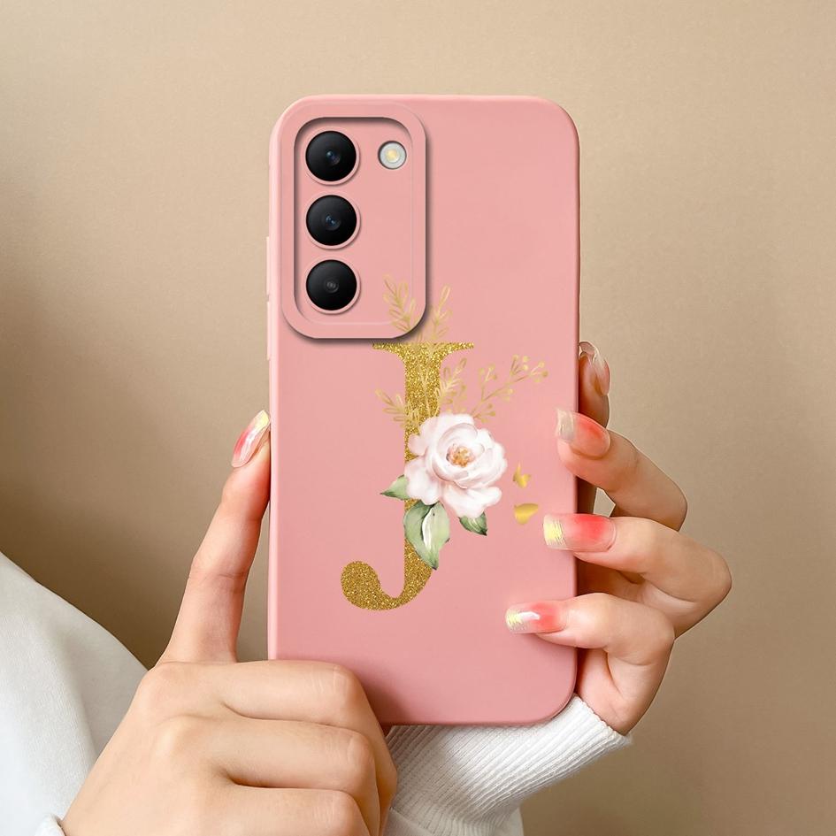 Чехол для телефона Vivo V30 SE V40 Pro Lite Y100 (ИДН) V30e T3 Y200e Y100 4G Корпус Модный Цветочный Буквы Мягкий Силиконовый Чехол Ударопрочный Бампер Для Vivo