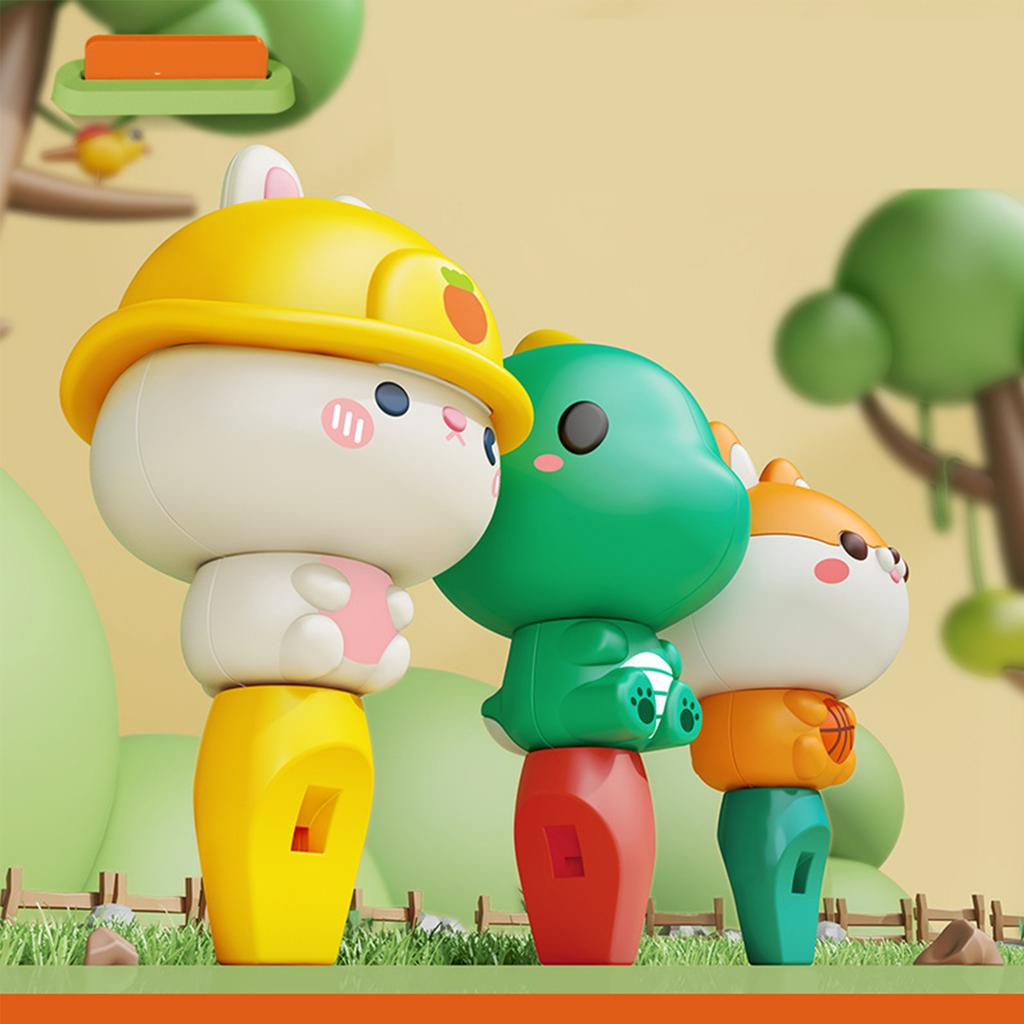 Cartoon Whistle Cute Kids Whistle Plastic Portable Whistle Toy with Lanyard for Kindergarten