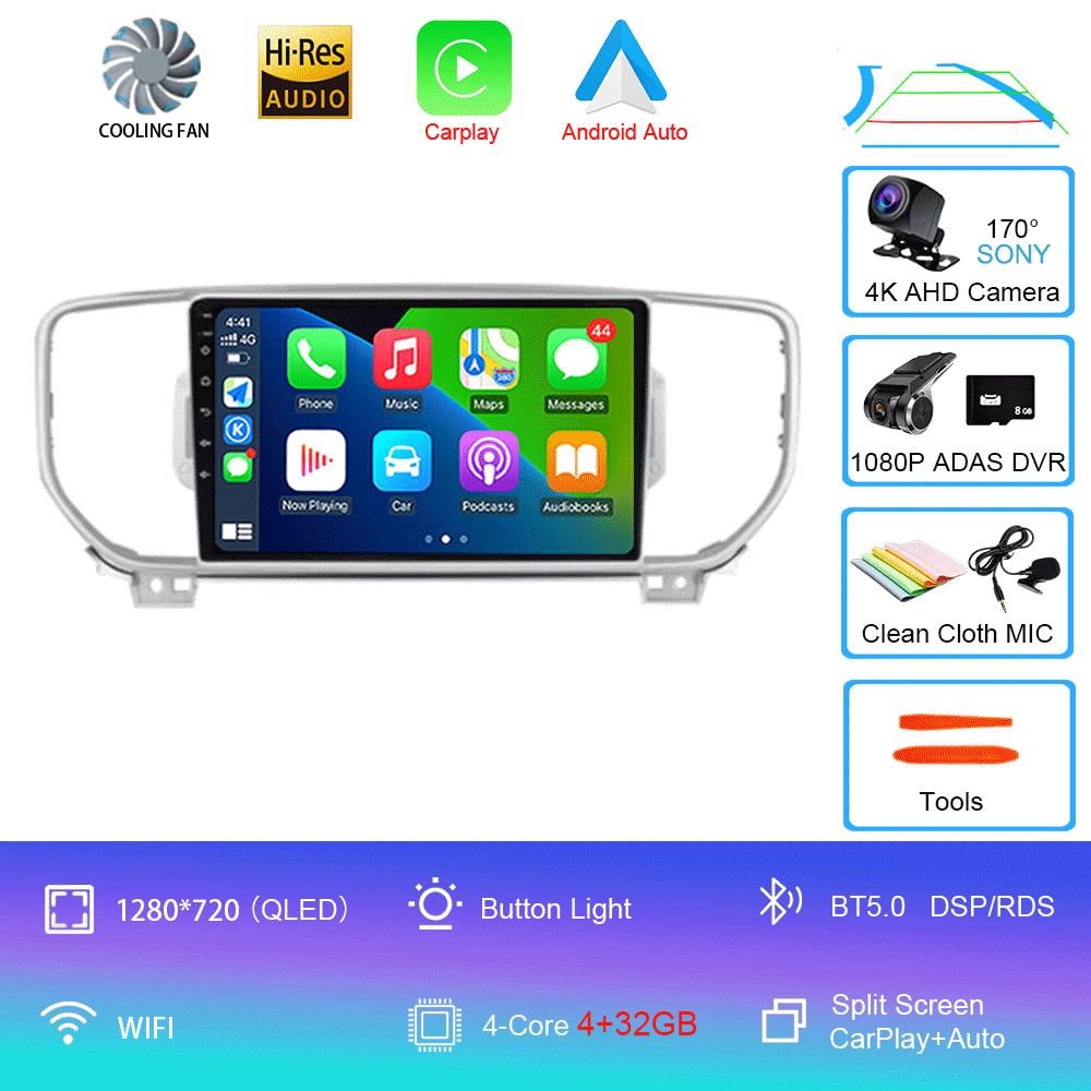 Android 14 Автомобильное радио для Kia Sportage 4 QL 2016 - 2018 Мультимедийный видеоплеер Навигация стерео GPS