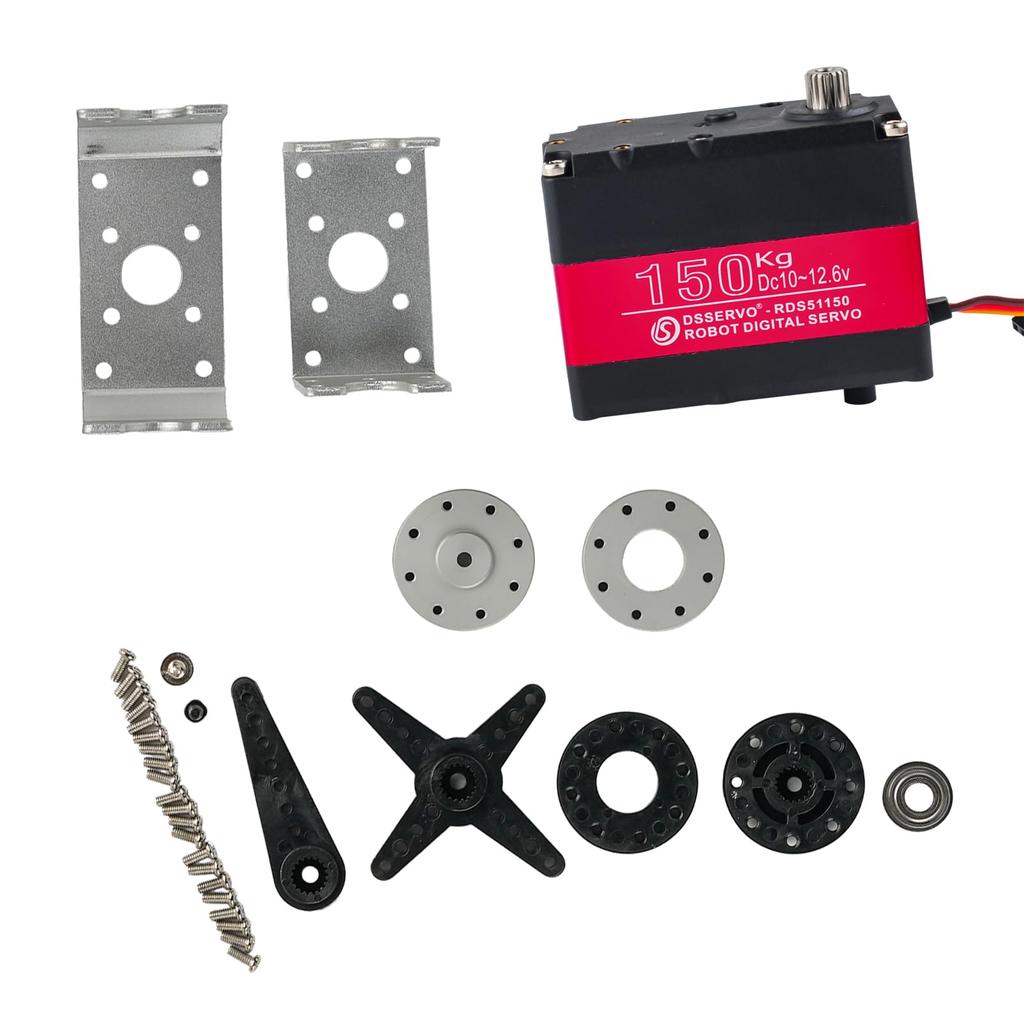 DIYmall 150KG RDS51150 Высокомоментная цифровая сервомашинка с металлическим редуктором для роботов, 180 градусов, 12 В, водонепроницаемая, двойной вал, для RC-роботов