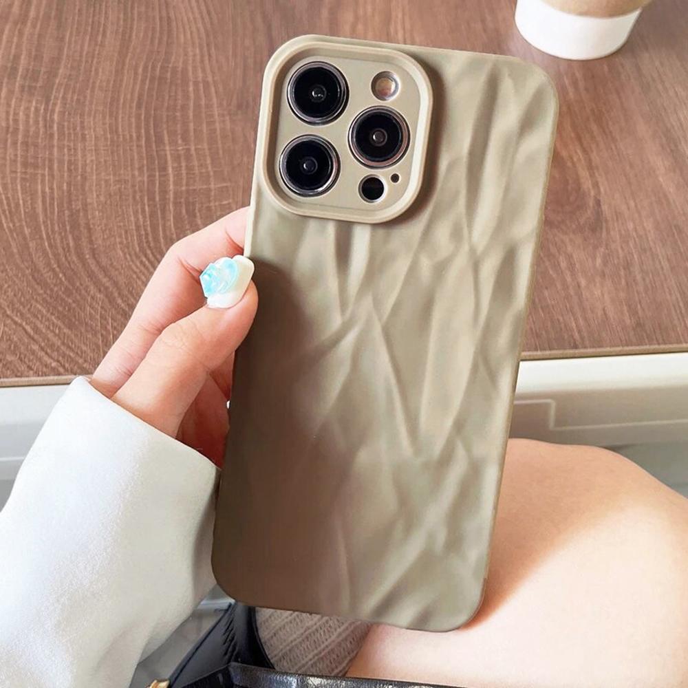 Мягкий силиконовый чехол для iPhone 11 12 13 14 15 16 Pro Max X Xs XR Max 7 8 Plus Candy Bumper Fold Pattern Cover