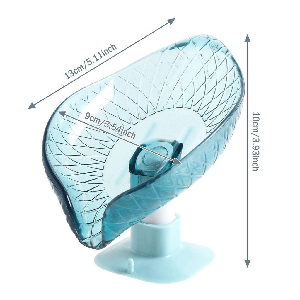 Leaf Shape Soap Dish for Bathroom Shower Suction Cup Soap Holder Imitation Jade Material Sponge Drain Rack Bathroom Accessorie