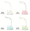 Складная светодиодная настольная лампа USB - ночник с защитой глаз в виде мультяшных животных для детей, учебы, кровати и рождественского подарка