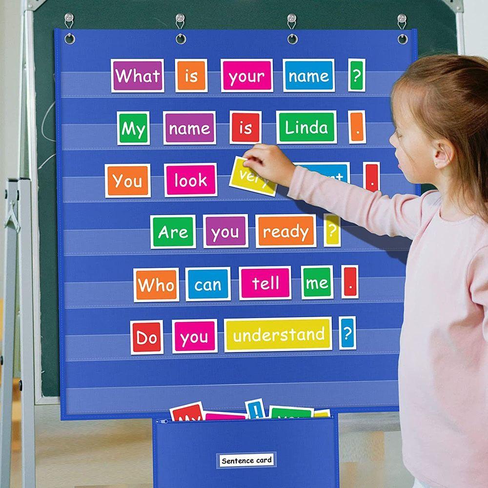 Large Classroom Pocket Chart Educational Daily Schedule Pocket Accessories Standards Pocket Chart