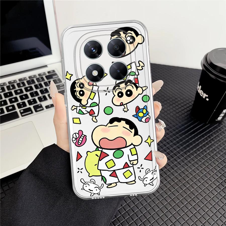Soft Phone Cover Case for Xiaomi Redmi Note 14 Pro Plus 9 10 12 Note 13 14C 10S A4 13C 12S 11S 11 Cartoon Crayons Shinchan