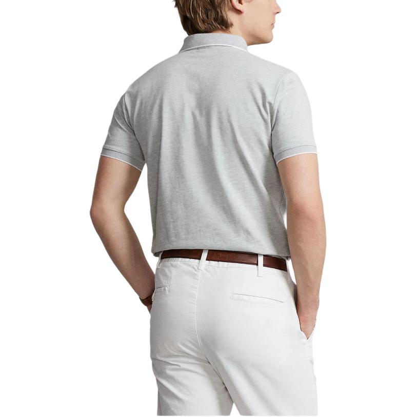 Polo Ralph Lauren Однотонная футболка-поло с вышитым логотипом, короткий рукав, мужская одежда, светло-серый 710909888-002