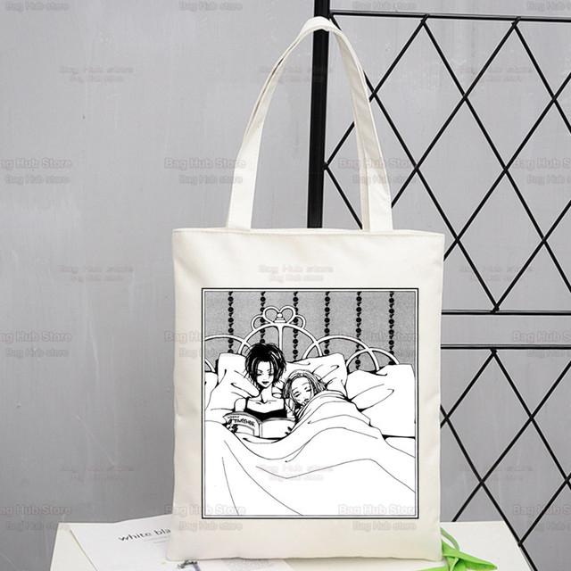 Нана Осаки Аниме Женская посылка Холст Сумка Манга Комацу Нана Сумки Сумки на плечо Повседневная сумка с черными камнями для покупок Сумка для девочек