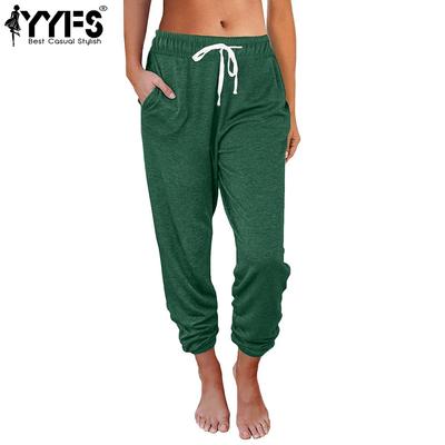 Женские модные повседневные однотонные брюки с высокой талией и принтом, брюки и капри