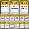 Tour De France Cycling Metal Sign Landmark Plaque ALPE d'HUEZ Col D'Aubisque Col Du Granon Peyresourde d'IZOARD l'ISERAN BONETTE