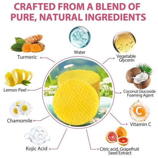 30/50 шт. очищающие диски с койевой кислотой для удаления темных пятен и макияжа, спрессованные спонжи для лица с куркумой, мягкое очищение пор, отшелушивание, очистка лица, хлопок