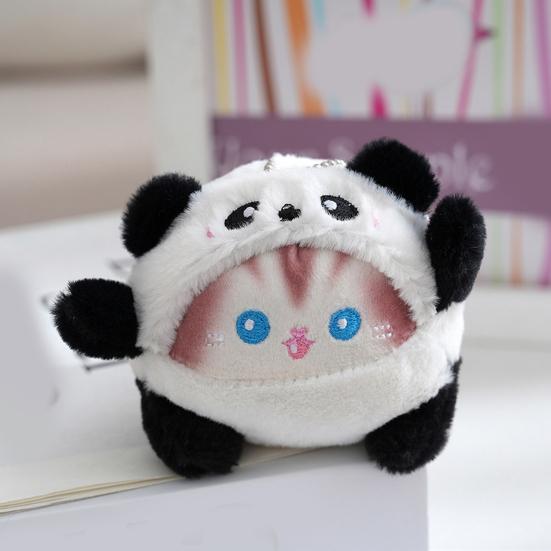 Кошка, плюшевый кролик, медведь с цепочкой из бисера, игрушка-панда, одежда, чучело, плюшевая кукла, брелок «сделай сам», кулон