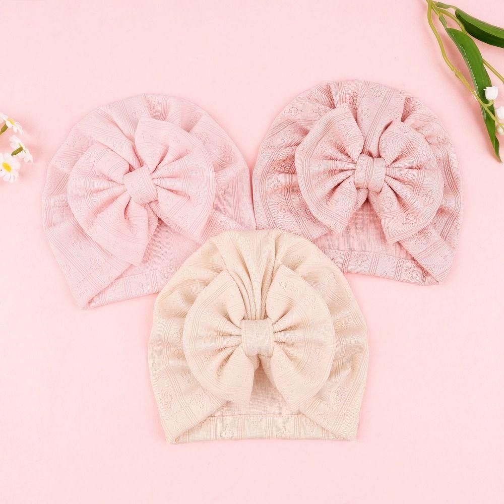 Breathable Newborn Head Wraps Knitted Soft Infant Cap Cute Baby Turban Hat Daily Wear
