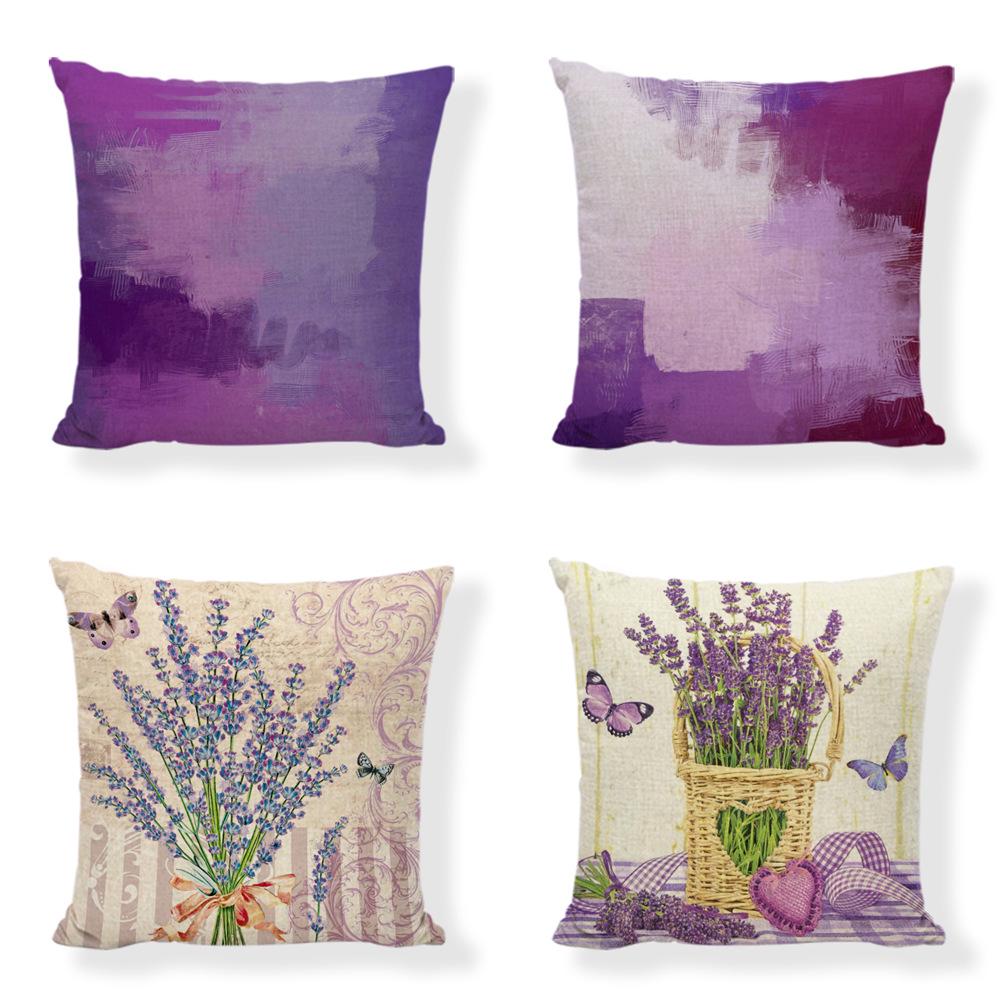 Наволочка «Благослови этот дом» лавандового цвета, 45x45 см, фиолетовая наволочка для диванной подушки для декора гостиной