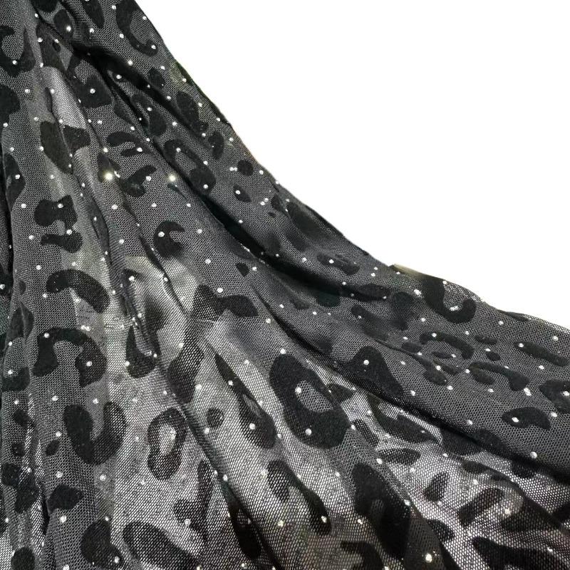 1м*1,4м Разные типы Эластичная 40D Полиэстеровая сетчатая ткань Флок Цветочный Геометрический Вельветовая ткань для ткани для одежды для йоги