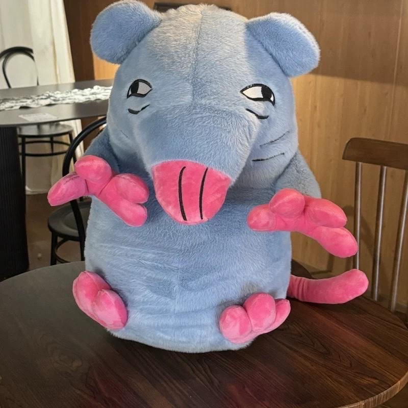 Плюшевая кукла-мышь для пиццы, интернет-знаменитость, милая, с розовой лапой, голубой кожей, с веткой цветов, кукла-мышь, домашнее украшение, удобная подушка для дивана