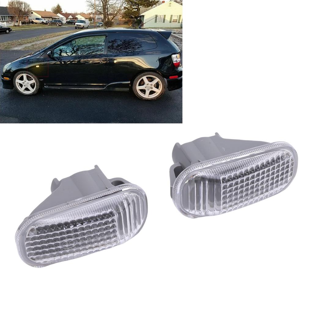 1 Pair Front Side Marker Light Lamp Covers Housing 34  S5H T02 Replacement for City EP3 Stream Jazz FIT