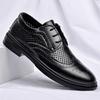 Summer New Leather Shoes Men's High-end Business Casual Shoes Dress Hollow Breathable Men's Leather Shoes Men's Invisible Height Increase