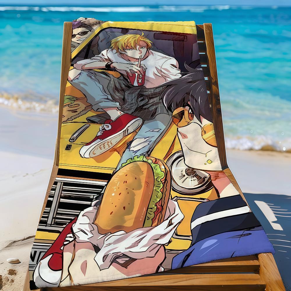 Аниме B-Banana Fish Полотенце Спортивное Быстросохнущее Туристическое Снаряжение для Кемпинга Песозащитное Мягкое Легкое Большое Пляжное Полотенце
