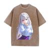 Горячая Аниме Re ZERO Эмилия Кавайный Принт Футболка Мужская Женская С Коротким Рукавом Одежда Хлопковая Футболка Ретро Стирка Футболка Мужская Манга Топы