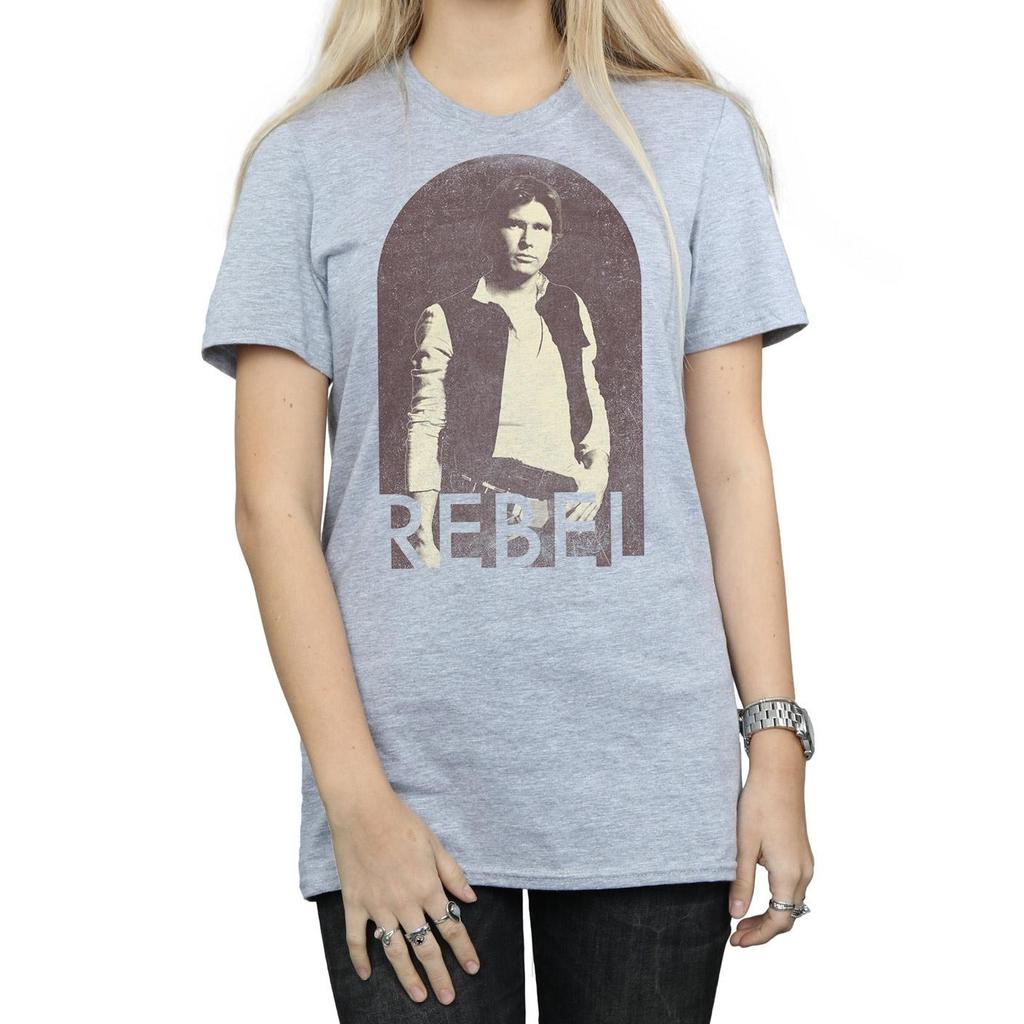 Star Wars Womens/Ladies Han Solo Rebel Cotton Boyfriend T-Shirt