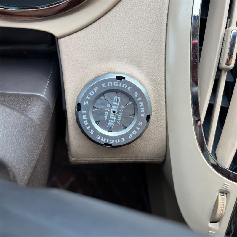 Car Moto Engine Start Stop Button Cover Ignition Switch Blade-type Rotatable Protection Cap Interior Decoration Decor Sticker