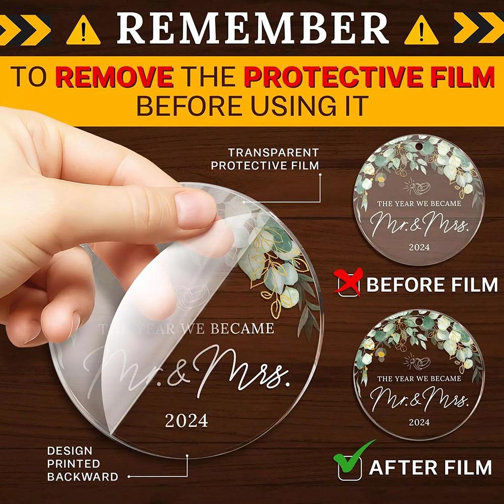 Baby's First Christmas Round Acrylic Christmas Ornaments Making Crafts Christmas Decorations Pe Q1T4