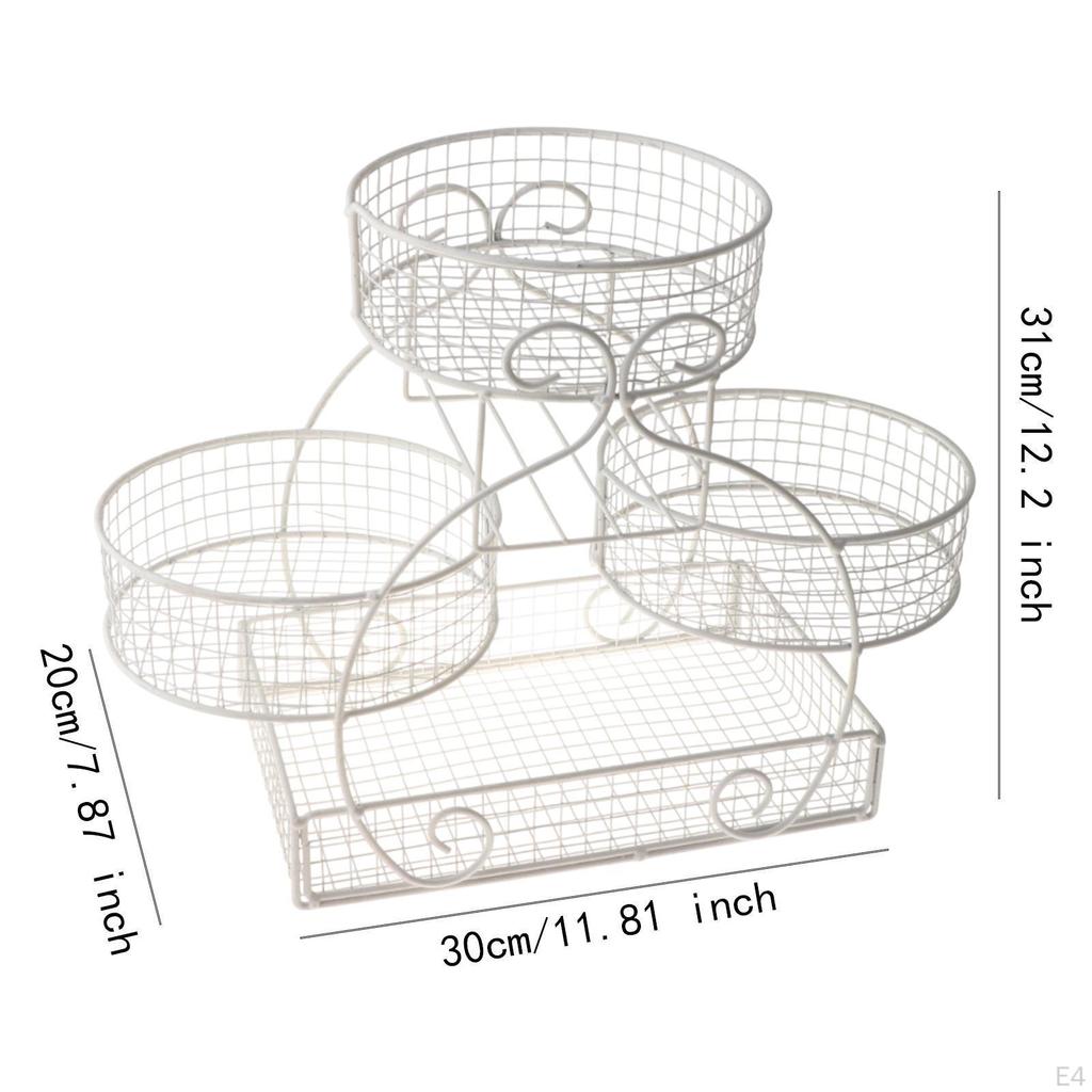 Fruit Basket Bowl Holder Produce Organizer Kitchen Countertop Rack for Veggie