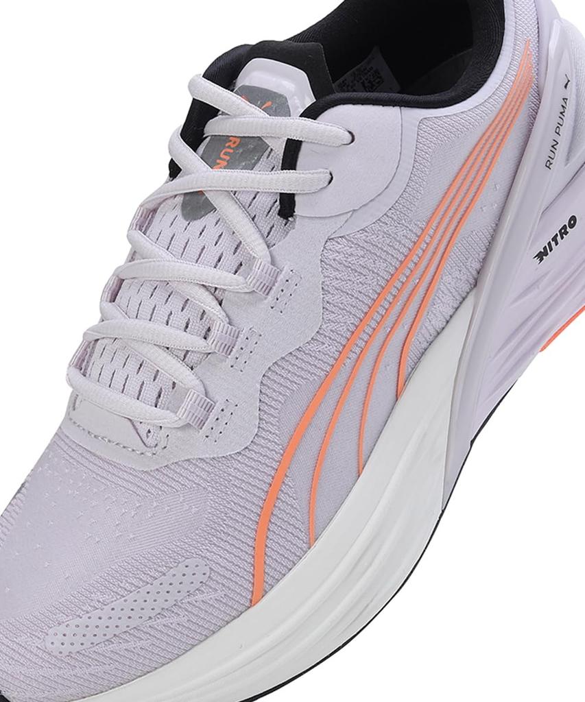 Puma Кроссовки для бега Run Double X Nitro 2022 года Лавандовые Размер см (376171) [Носили AYA] Женская весенне-летняя расцветка Туман/Металлический серебристый/Неоновый цитрус,