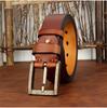 Мужской повседневный модный кожаный ремень 3,8 см толщиной с медной пряжкой, ретро-узор "молоток", джинсовый ремень