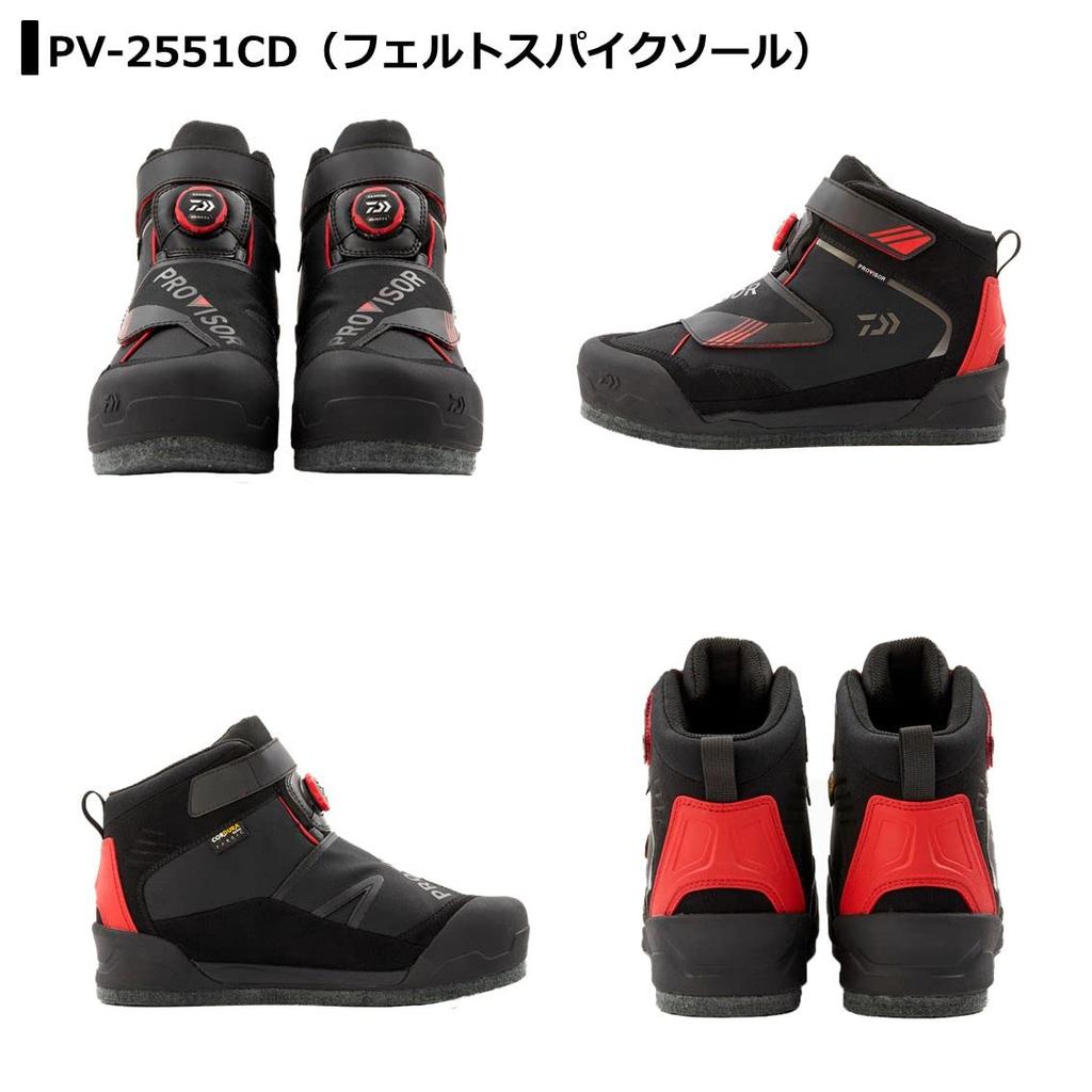 Daiwa Обувь Provisor Войлочная подошва с шипами Черная PV-2551CD 26.5