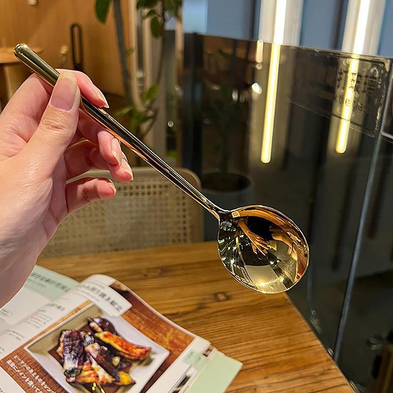 Большая квадратная кухонная ложка из нержавеющей стали с плоским дном, половник для рисового супа для десерта, мороженого, сервировочная лопатка, посуда