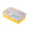 Stainless Steel Lunch Box Kitchen Snack Food Container Lunch Box 24.5x17.5x6cm Three Compartments With Silicone Seals Lids