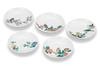 Marusan Miyamoto "Kutani Ware" 4.5-inch Plate Set with Flower and Bird Designs AP7-0109