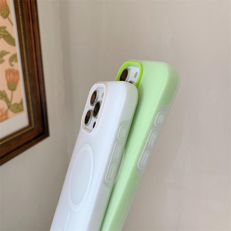 2 In 1 Candy Color For Magsafe Matte Case For iPhone 16 Plus 15 14 13 12 11 Pro Max Magnetic Wireless Charging Shockproof Phone Cover