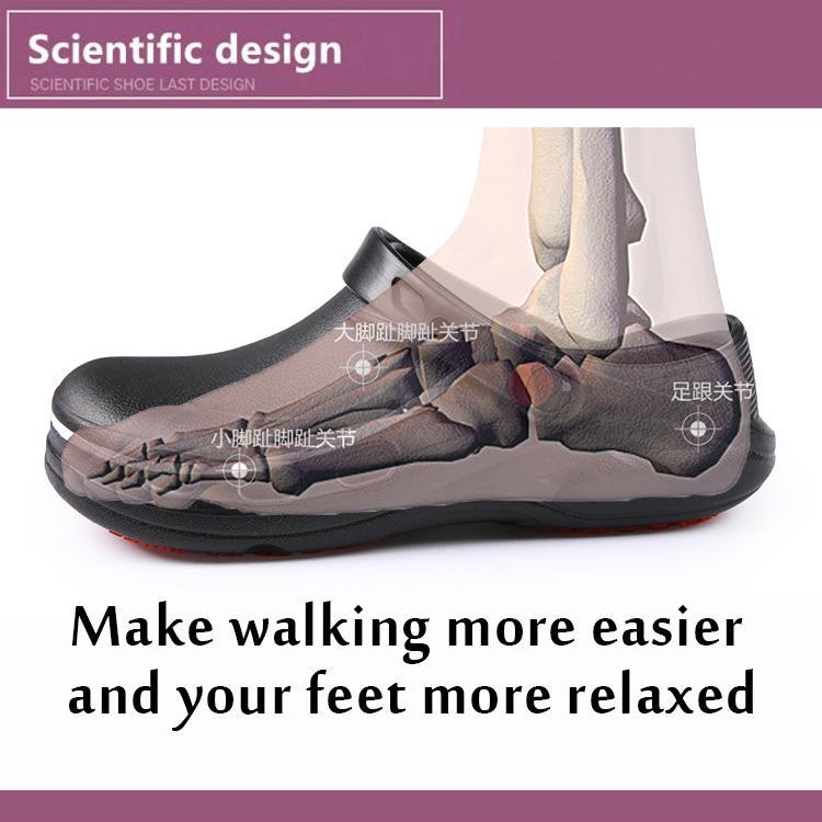 Black EVA Non-slip Waterproof Oil-proof Kitchen Chef Cook Shoes Hotel Slippers Work Sandals Shoes