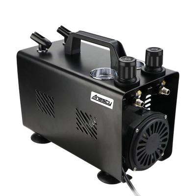Комплект компрессоров для аэрографа Anesty 2in1 для цветной покраски, включает в себя 2 независимых регулятора воздуха с индивидуальным давлением аэрографа, переключение одним нажатием,